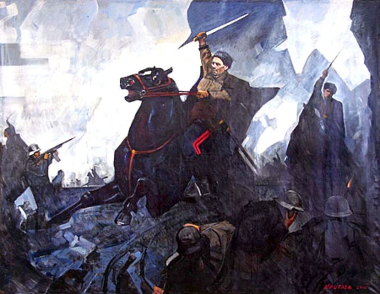 Последний бой М.Шаймуратова (2006, худ. Г.М.Круглов). Музей 112-й Башкавдивизии